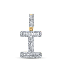Baguette Diamond Initial Letter Pendant 3/8 to 1/2 Cttw