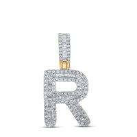 Baguette Diamond Initial Letter Pendant 3/8 to 1/2 Cttw
