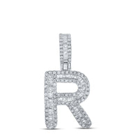 Baguette Diamond Initial Letter Pendant 3/8 to 1/2 Cttw
