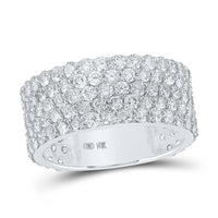 Round Diamond 5-Row Pave Band Ring