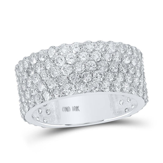 Round Diamond 5-Row Pave Band Ring
