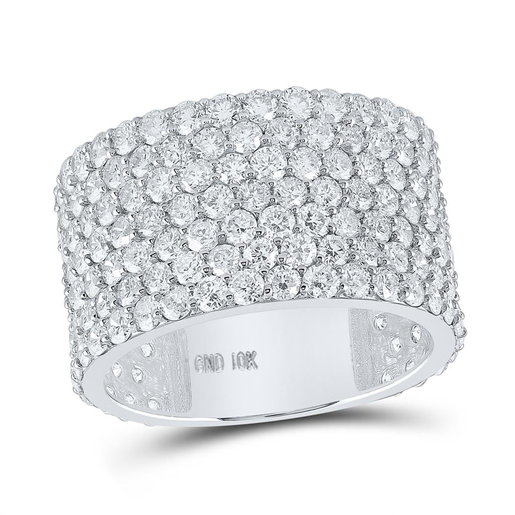 Round Diamond 7-Row Statement Band Ring 7-1/2 Cttw