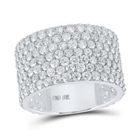 Round Diamond 7-Row Statement Band Ring 7-1/2 Cttw