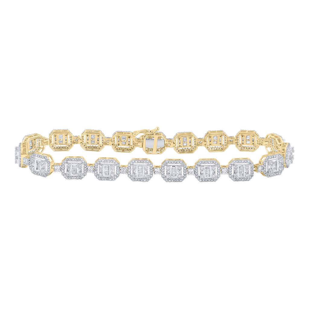 Baguette Diamond Link Bracelet 4-1/2 Cttw