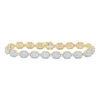 Baguette Diamond Link Bracelet 4-1/2 Cttw