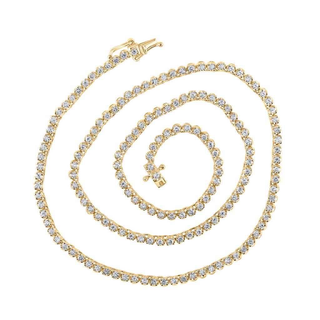Round Diamond 16-inch Tennis Chain Necklace 2-7/8 Cttw