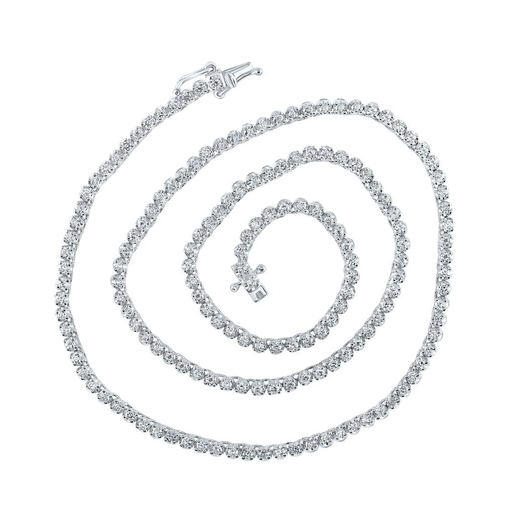 Round Diamond 16-inch Tennis Chain Necklace 2-7/8 Cttw