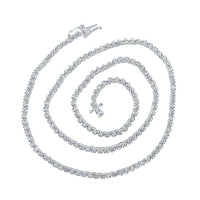 Round Diamond 16-inch Tennis Chain Necklace 2-7/8 Cttw