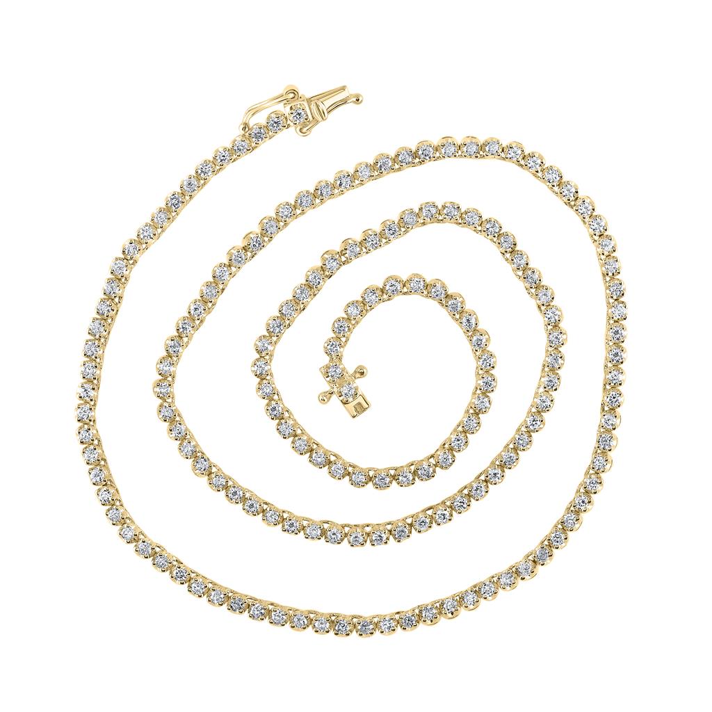 Round Diamond 16-inch Tennis Chain Necklace 2-7/8 Cttw
