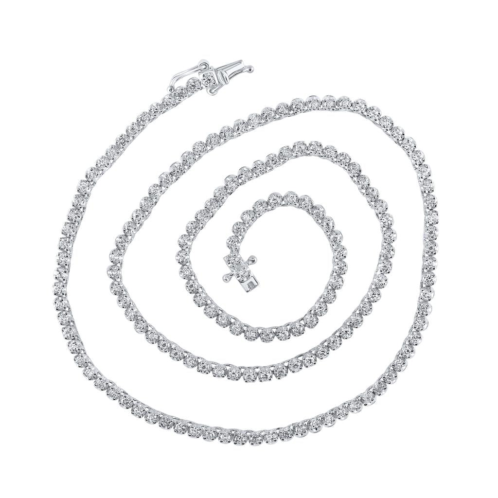Round Diamond 16-inch Tennis Chain Necklace 2-7/8 Cttw