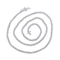 Round Diamond 16-inch Tennis Chain Necklace 2-7/8 Cttw