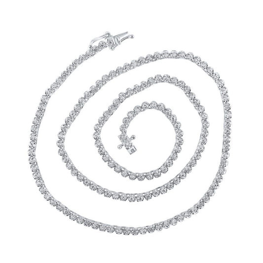 Round Diamond 16-inch Tennis Chain Necklace 2-7/8 Cttw