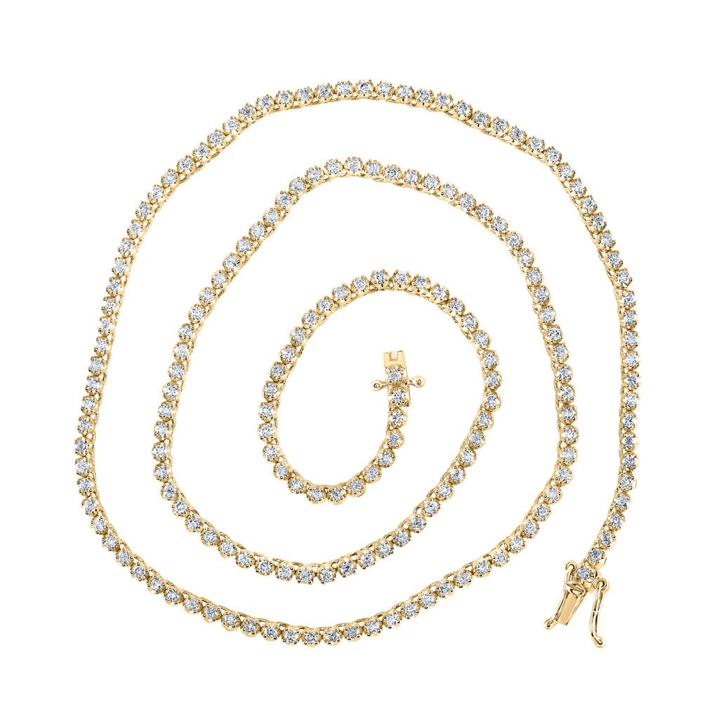 Round Diamond 18-inch Tennis Chain Necklace 3-1/4 Cttw