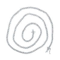 Round Diamond 18-inch Tennis Chain Necklace 3-1/4 Cttw