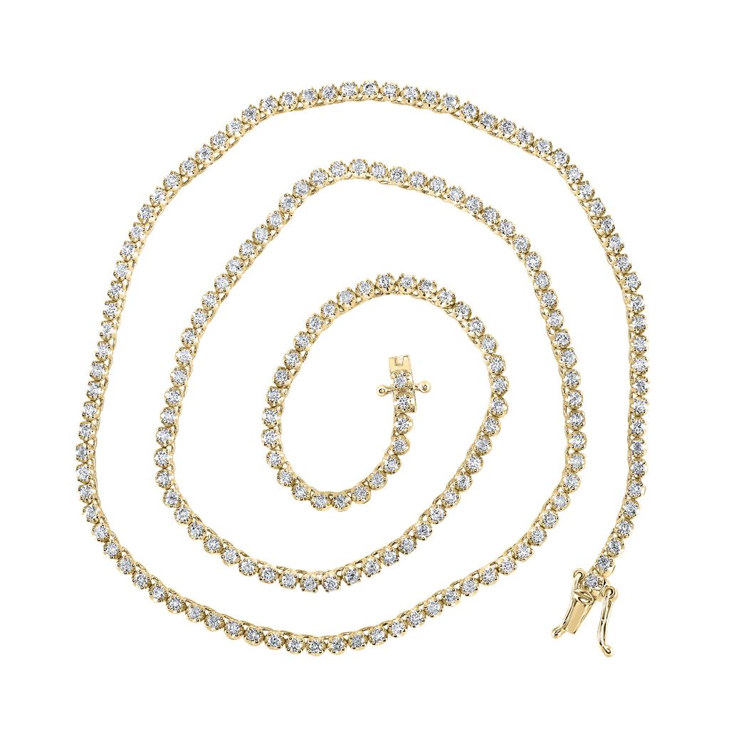 Round Diamond 18-inch Tennis Chain Necklace 3-1/4 Cttw