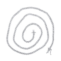 Round Diamond 18-inch Tennis Chain Necklace 3-1/4 Cttw
