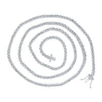 Round Diamond 20-inch Tennis Chain Necklace 3-5/8 Cttw
