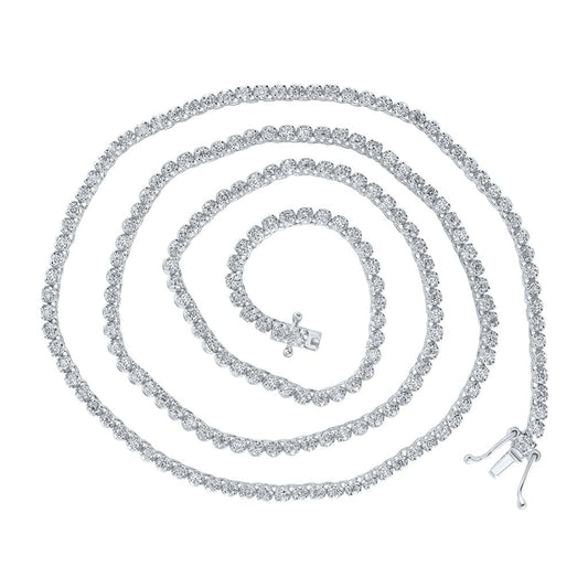 Round Diamond 20-inch Tennis Chain Necklace 3-5/8 Cttw