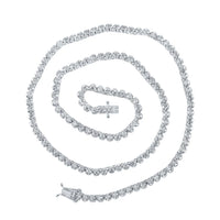 Round Diamond 16-inch Single Row Tennis Chain Necklace 4-3/8 Cttw
