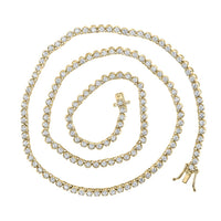 Round Diamond 18-inch Tennis Chain Necklace 4-5/8 Cttw