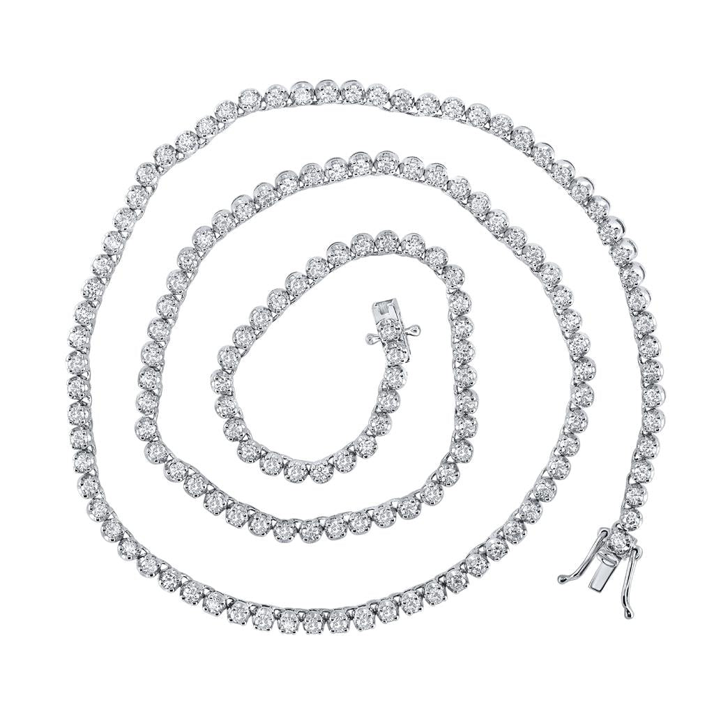 Round Diamond 18-inch Tennis Chain Necklace 4-5/8 Cttw