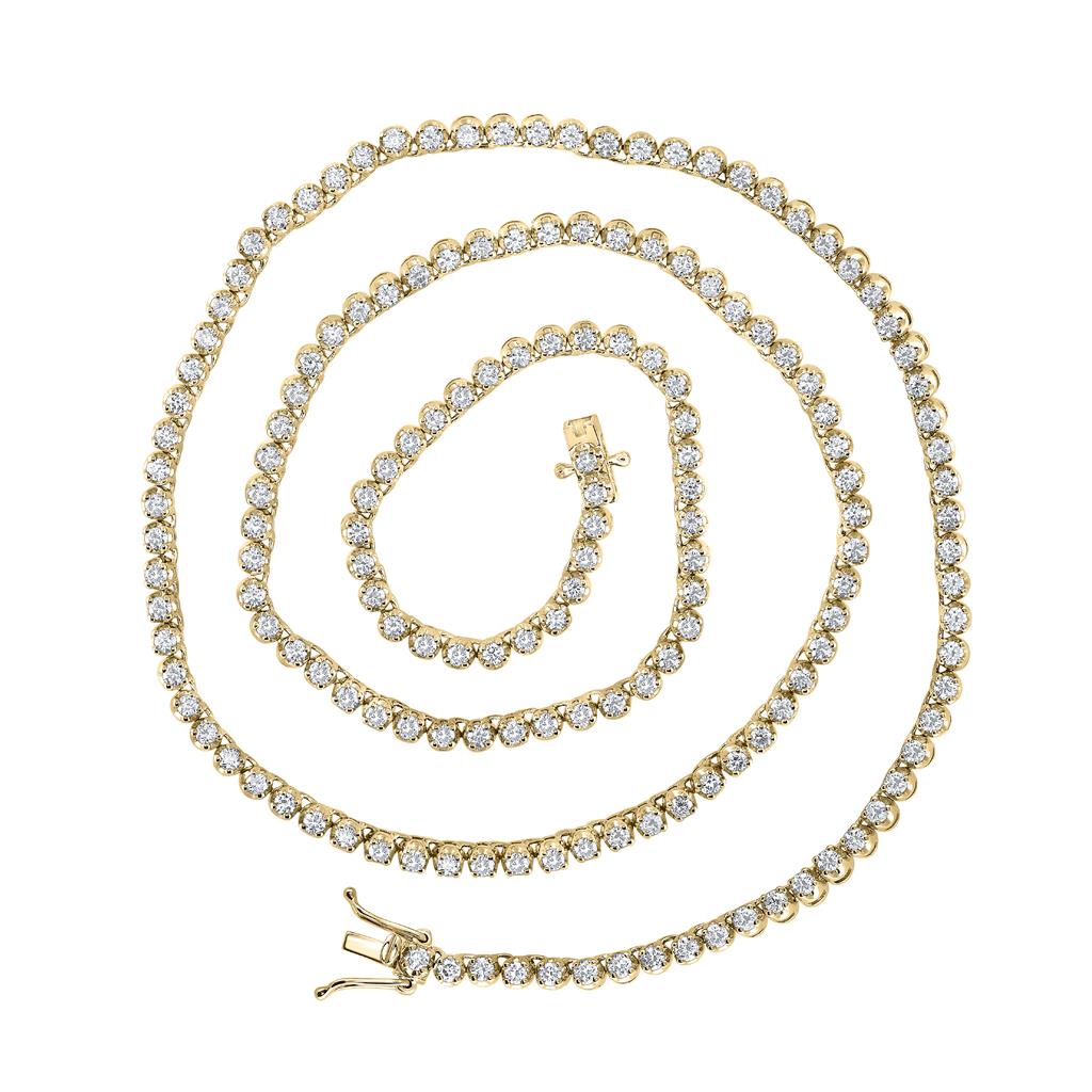 Round Diamond 20-inch Single Row Tennis Chain Necklace 5 Cttw