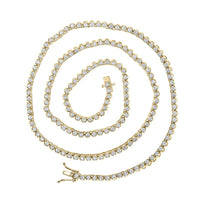 Round Diamond 20-inch Single Row Tennis Chain Necklace 5 Cttw