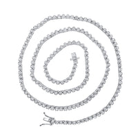 Round Diamond 20-inch Single Row Tennis Chain Necklace 5 Cttw