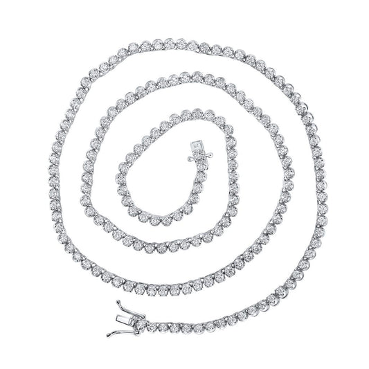 Round Diamond 20-inch Single Row Tennis Chain Necklace 5 Cttw