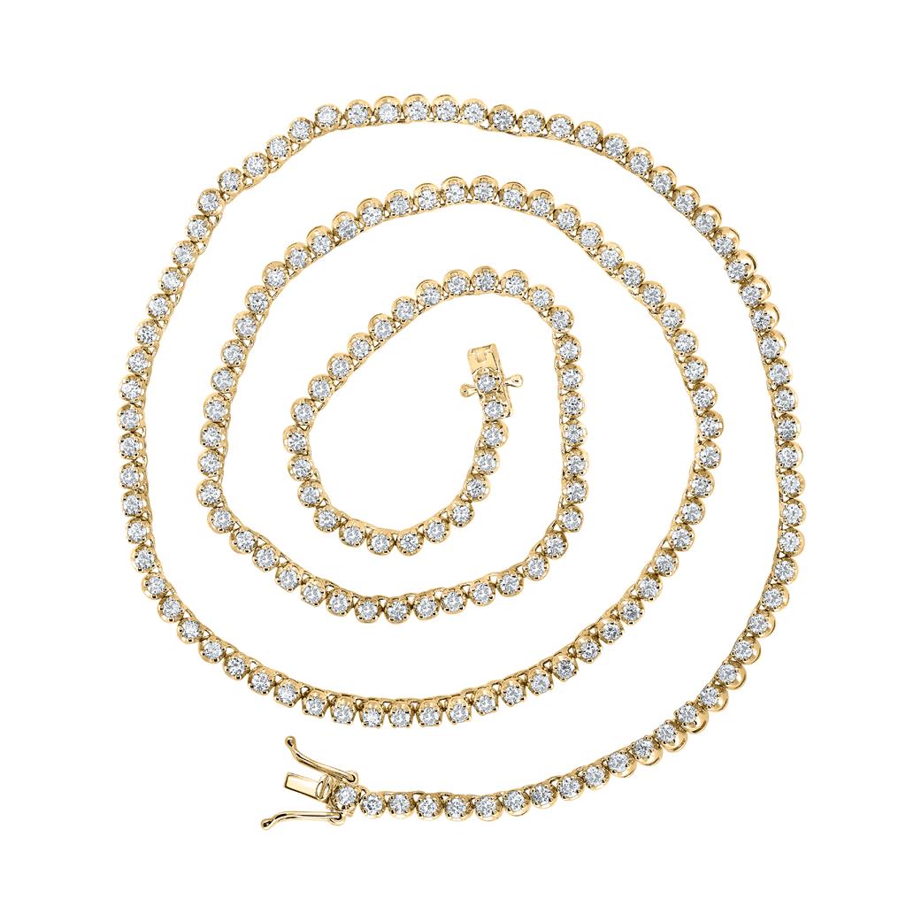 Round Diamond 20-inch Single Row Tennis Chain Necklace 5 Cttw