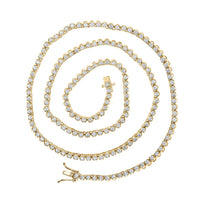 Round Diamond 20-inch Single Row Tennis Chain Necklace 5 Cttw