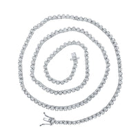 Round Diamond 20-inch Single Row Tennis Chain Necklace 5 Cttw