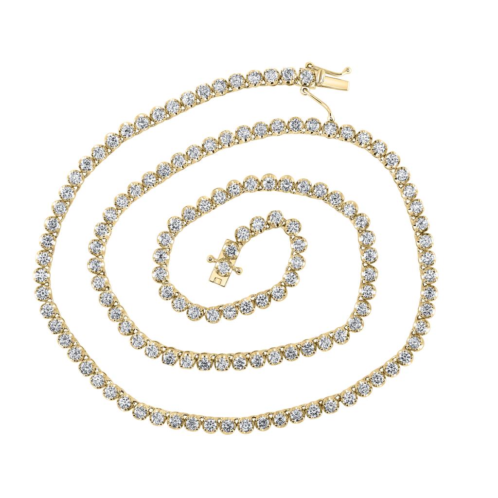 Round Diamond 18-inch Tennis Chain Necklace 6-7/8 Cttw