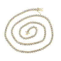 Round Diamond 18-inch Tennis Chain Necklace 6-7/8 Cttw
