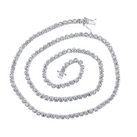 Round Diamond 18-inch Tennis Chain Necklace 6-7/8 Cttw