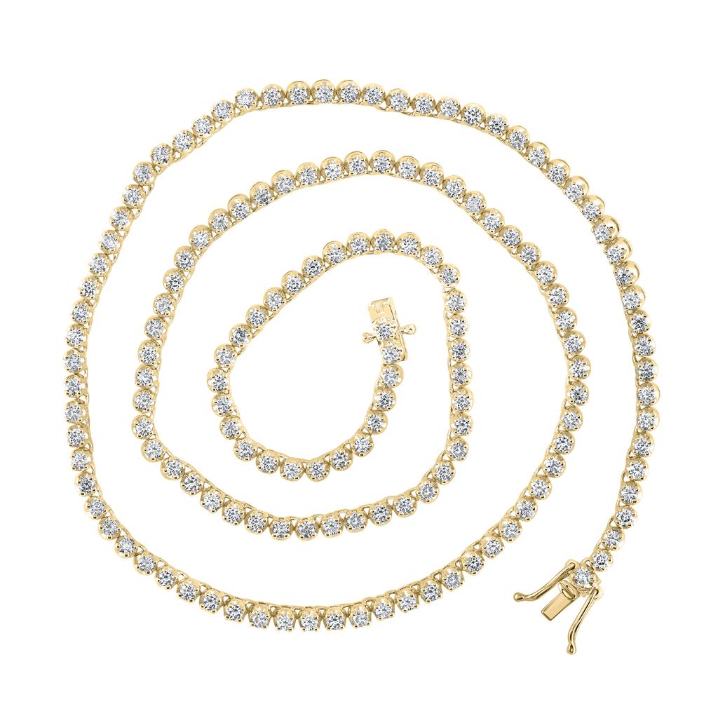 Round Diamond 20-inch Tennis Chain Necklace 8-5/8 Cttw