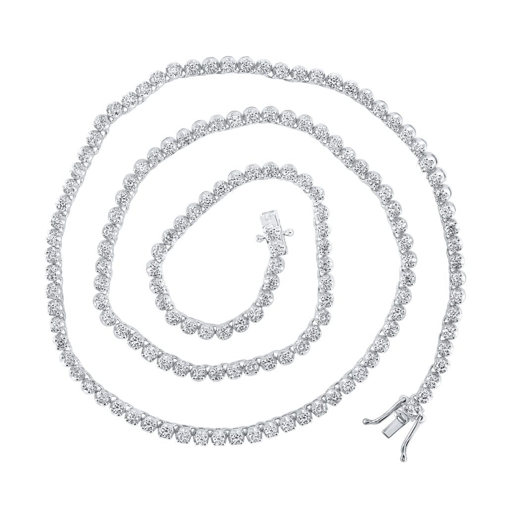 Round Diamond 20-inch Tennis Chain Necklace 8-5/8 Cttw