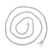 Round Diamond 20-inch Tennis Chain Necklace 8-5/8 Cttw