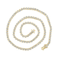 Round Diamond 18-inch Tennis Chain Necklace 10-1/4 Cttw