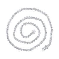 Round Diamond 18-inch Tennis Chain Necklace 10-1/4 Cttw
