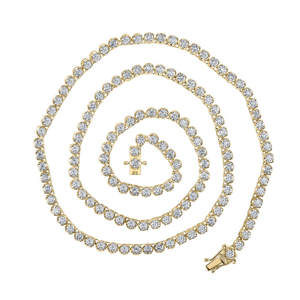Round Diamond 20-inch Tennis Chain Necklace 11-1/4 Cttw