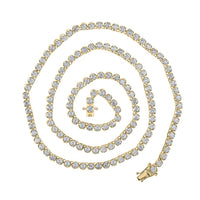 Round Diamond 20-inch Tennis Chain Necklace 11-1/4 Cttw