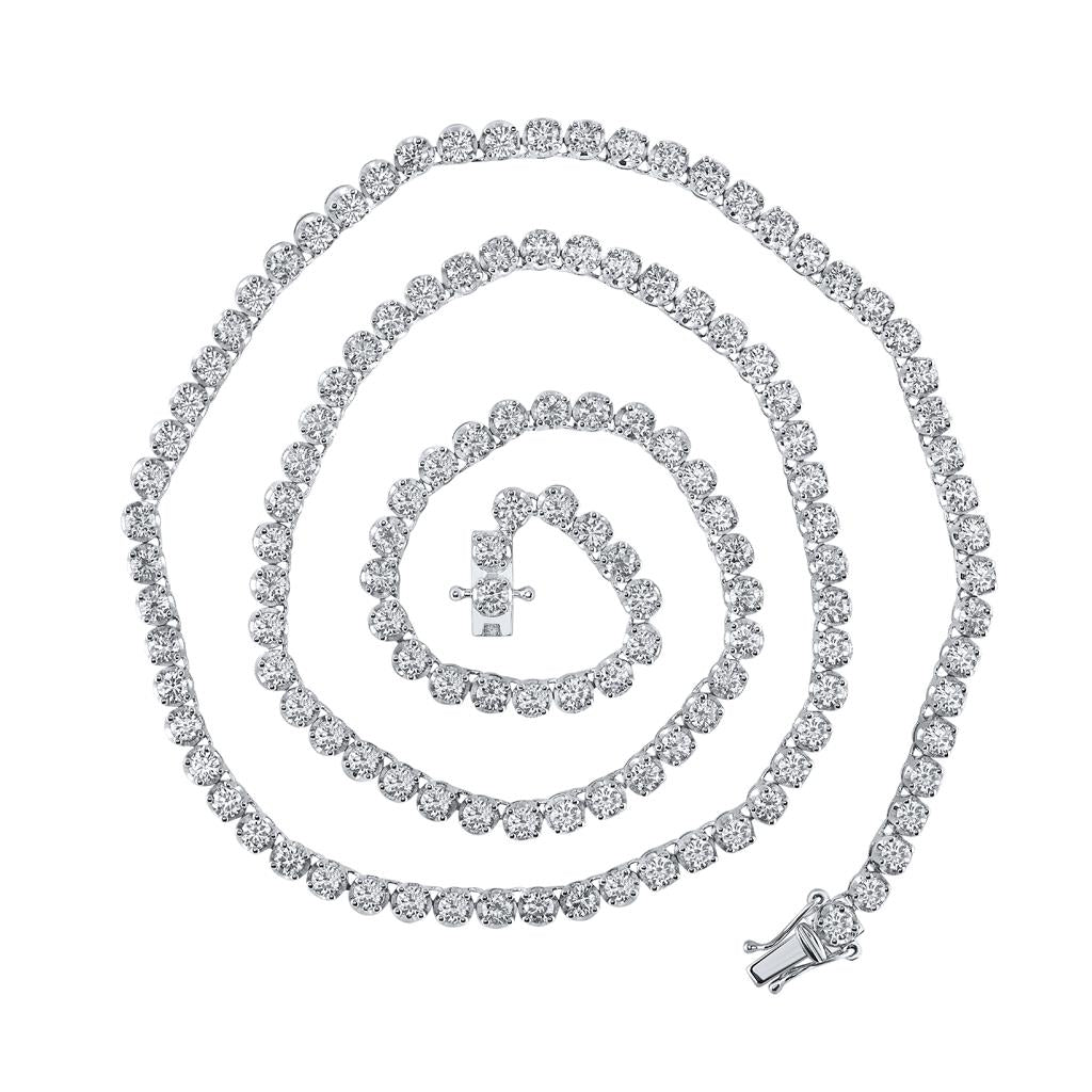 Round Diamond 20-inch Tennis Chain Necklace 11-1/4 Cttw
