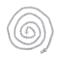Round Diamond 20-inch Tennis Chain Necklace 11-1/4 Cttw