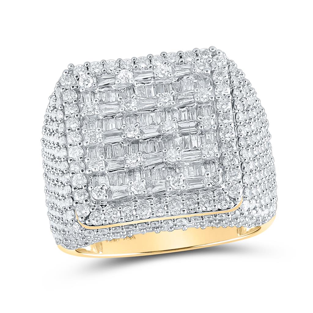10k Yellow Gold Baguette Diamond Square Ring 4-5/8 Cttw