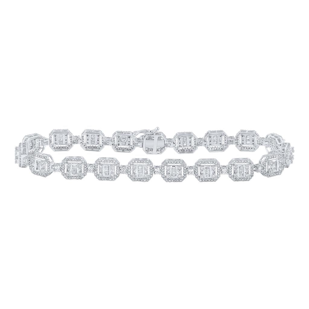 Baguette Diamond Link Bracelet 4-1/2 Cttw