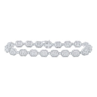 Baguette Diamond Link Bracelet 4-1/2 Cttw