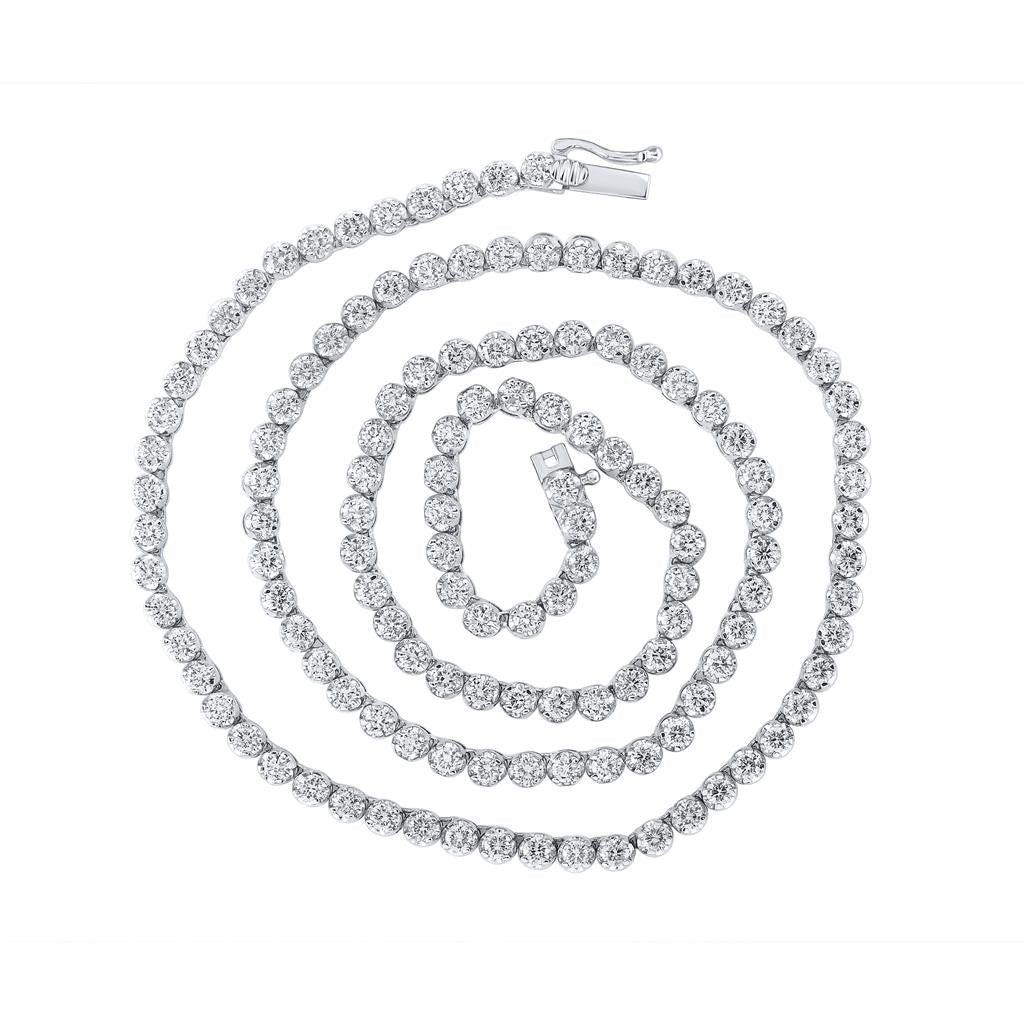 Round Diamond Link Chain Necklace