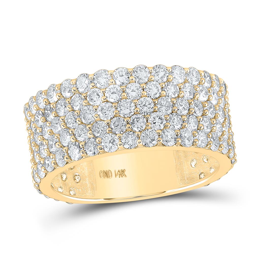 Round Diamond 5-Row Pave Band Ring