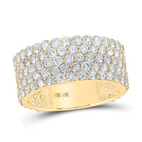 Round Diamond 5-Row Pave Band Ring